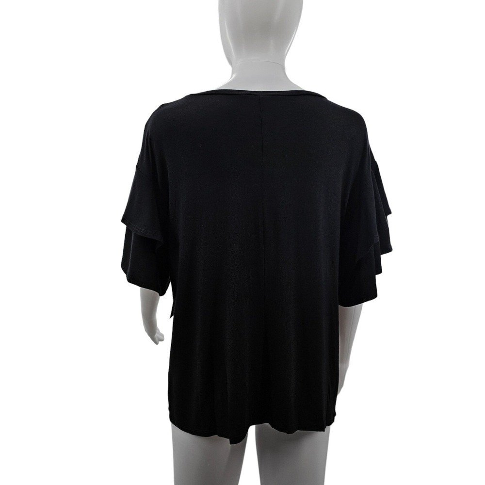 Women Mom Life Graphic Tee Mother Ruffles Short Sleeve Top Black Medium Stylish - Picture 4 of 10